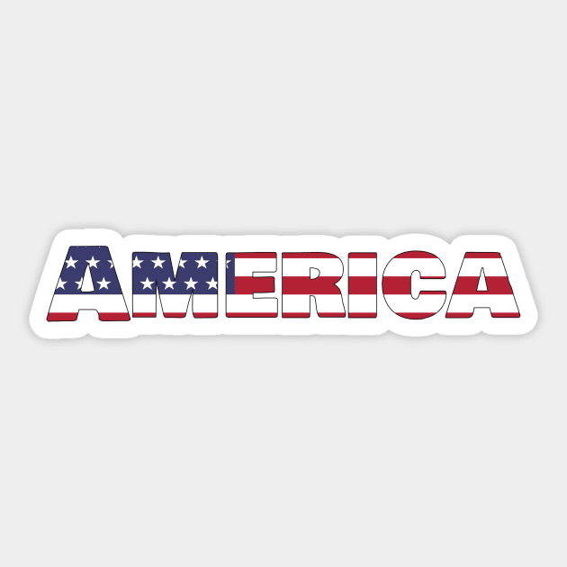 America flag text logo Sticker by ElevenGraphics